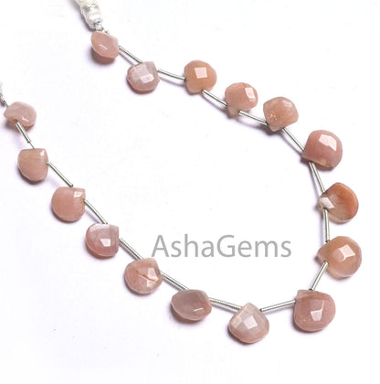 Beautiful Chocolate Moonstone Faceted Heart Shape Gemstone Loose Beads, Natural Moonstone Heart Briolette Brown Moonstone Bead Jewelry Craft (AG 18602 )