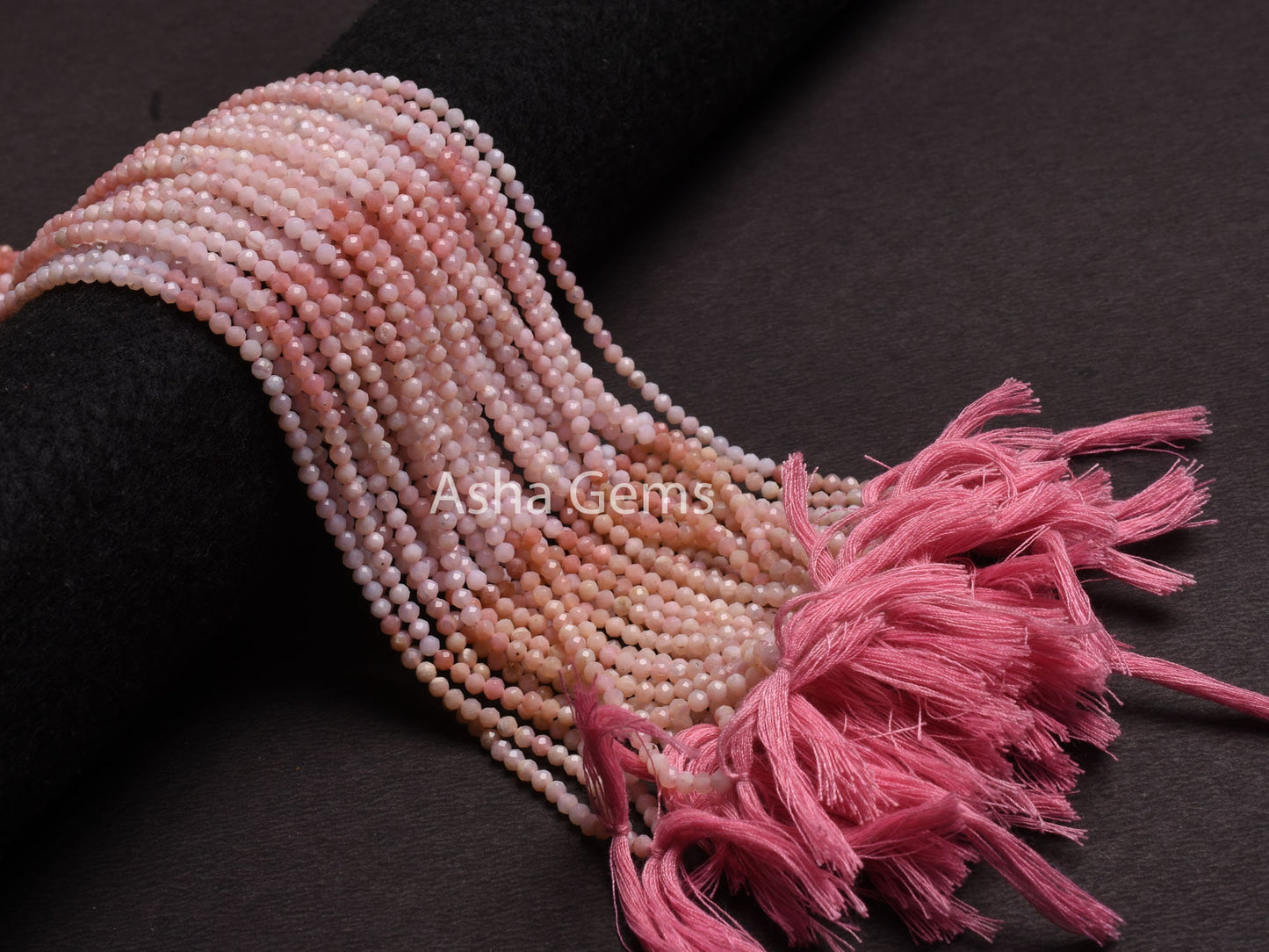3.2 mm AAA Pink Opal Machine Cut Gemstone Beads,13" Strand Natural Pink Opal Beads, Shaded Pink Opal Micro Cut Rondelle Faceted Bead Jewelry