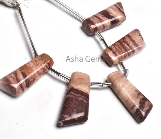 9-22 mm Jasper Smooth Handmade Fancy Long Slice Shape Beads,Natural Shaded Brown Jasper Uneven 7 Shape Side Drill Gemstone Bead Jewelry SALE