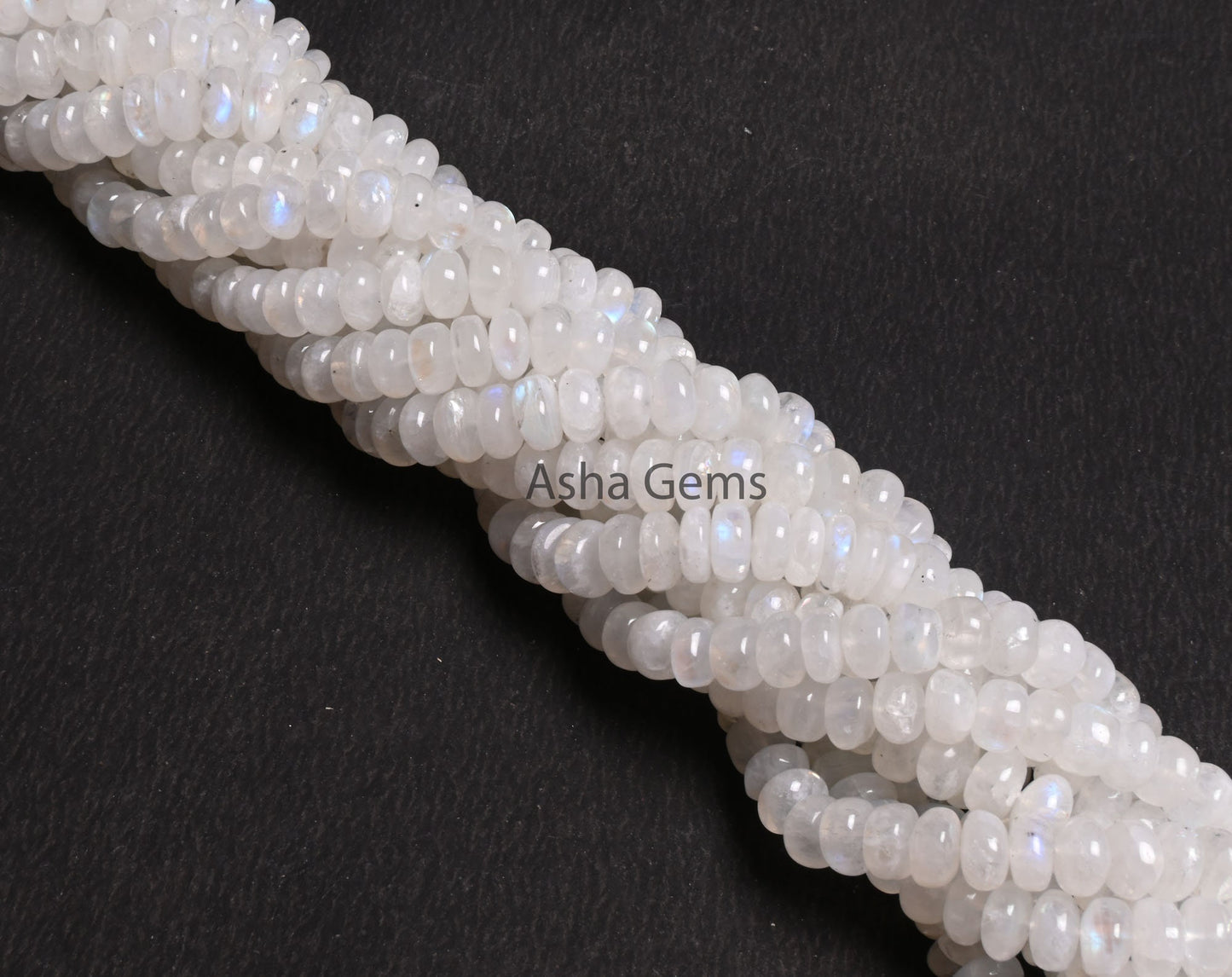 Natural Flash rainbow moonstone Smooth rondelle Shape beads,13"Strand Blue fire Rainbow Plain Handmade gemstone bead White rainbow Bead SALE