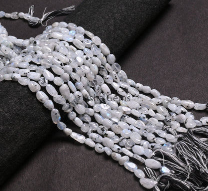 Natural Moss Rainbow Moonstone Nugget Shape Beads,Beautiful Rainbow Smooth Pebble Bead, Black Dot Rainbow Gemstone Uneven Nuggets Beads SALE (AG 22291)