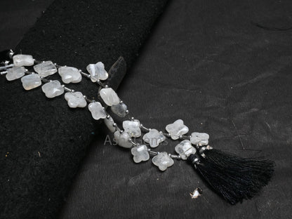 Beautiful White Rainbow Moonstone Carve Flower Gemstone Beads, Blue Fire Rainbow carving handmade Fancy Side Drill Beads Jewelry Craft SALE