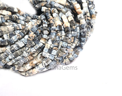 Fine Quality Dendrite Opal Smooth 3D Cube Box Shape Beads,8/16" Natural Dendritic opal Plain Handmade Cube Gemstone Beads Jewelry Craft Sale