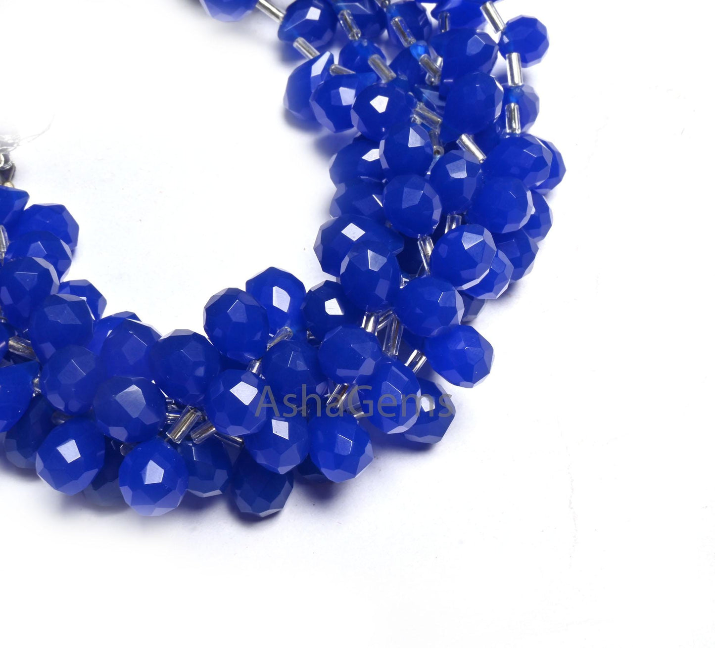 AAA Quality Royal Blue Quartz Hydro faceted Drop Shape Beads, Blue Hydro Faceted Teardrop Briolette Side Dril Bead Jewelry Making Craft SALE (AG 18591)