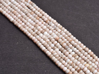 9" Strand Opal Smooth Rondell Shape Beads, Shaded Pink Peach Opal Beads,5.50, 6 mm Bio Pink Opal Plain Handmade Gemstone Beads Jewelry Craft