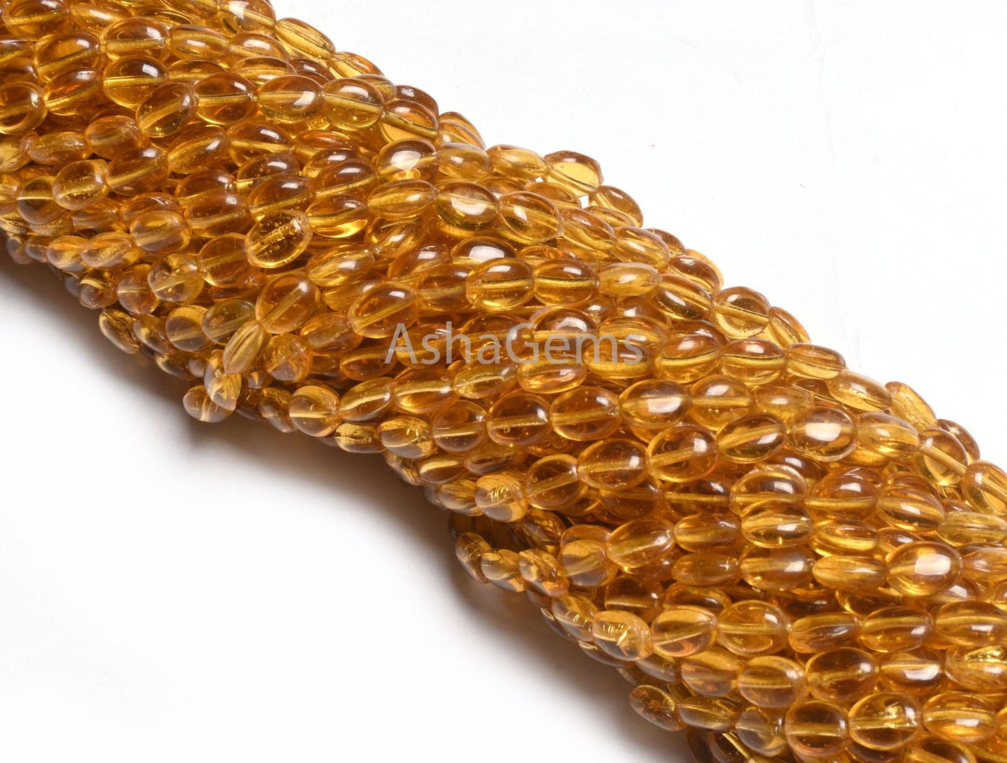 6-8 mm Fine Golden Yellow Quartz Color Hydro Smooth Oval Shape Beads,13" Strand Yellow Hydro Plain handmade Oval Beads Jewelry making Crafts