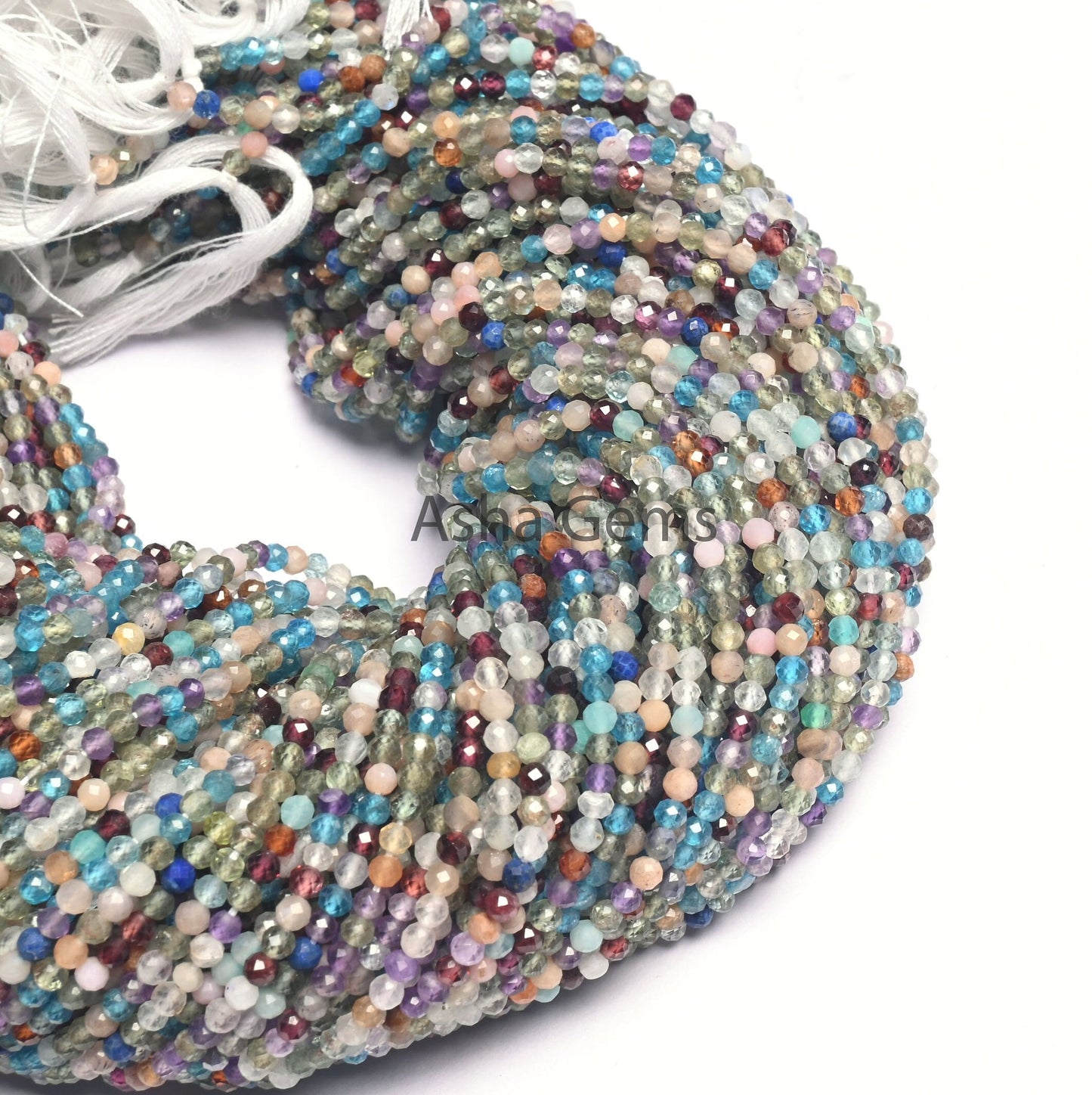 3mm Beautiful Multi Color Stone Micro Cut Beads, Disco Beads, Real Semi Precious Mix Gemstone Rondelle Shape Faceted Bead Jewelry Craft SALE
