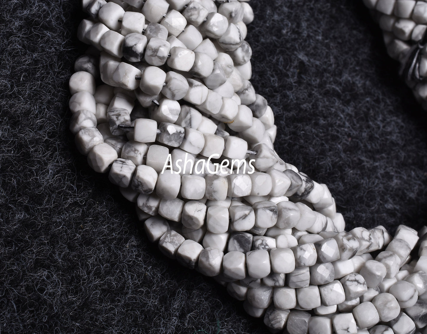 Beautiful Howlite Faceted 3D Cube Box Shape Beads,4 mm,6/13 Inch Strand, White Howlite Faceted Cube Beads,3D Box Beads, Jewelry Making Craft