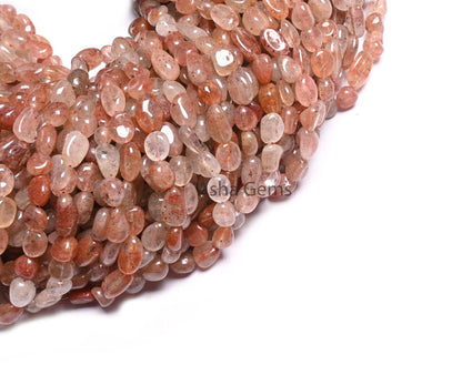 Beautiful Red Quartz Smooth Tiny Nugget Gemstone Loose Beads,12" Shaded Red Quartz Handmade Tumble Uneven Beads, Quartz Beads Jewelry Crafts (AG 22278)