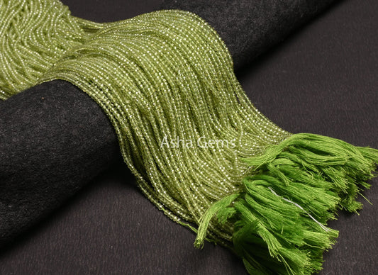 AAA Quality Peridot Micro Cut Faceted Beads 2.4mm Natural Green Peridot Machine Cut Rondelle Shape Gemstone Bead Jewelry Necklace Handicraft