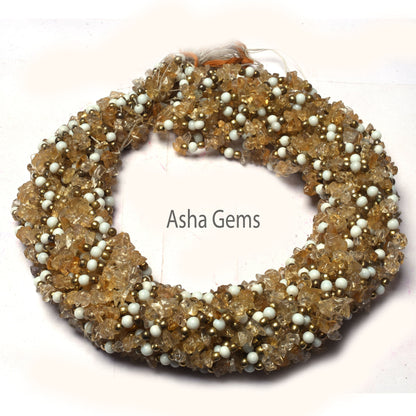 34" Strand Natural citrine Quartz Uncut Chips Beads, light Yellow Citrine Raw Rough Smooth Tiny Uneven Beads Citrine Finding Uncut Chip Bead