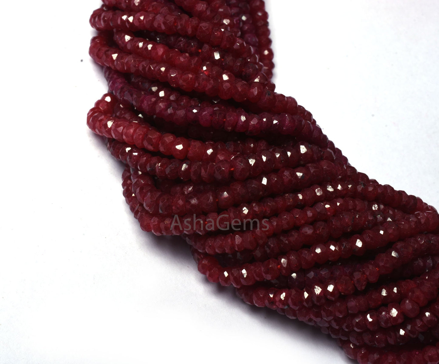 Beautiful Red Ruby Faceted Rondelle Shape Beads, Ruby Corundum Beads,3,3.5mm Ruby faceted Indian Cut Gemstone bead For Necklace Jewelry SALE