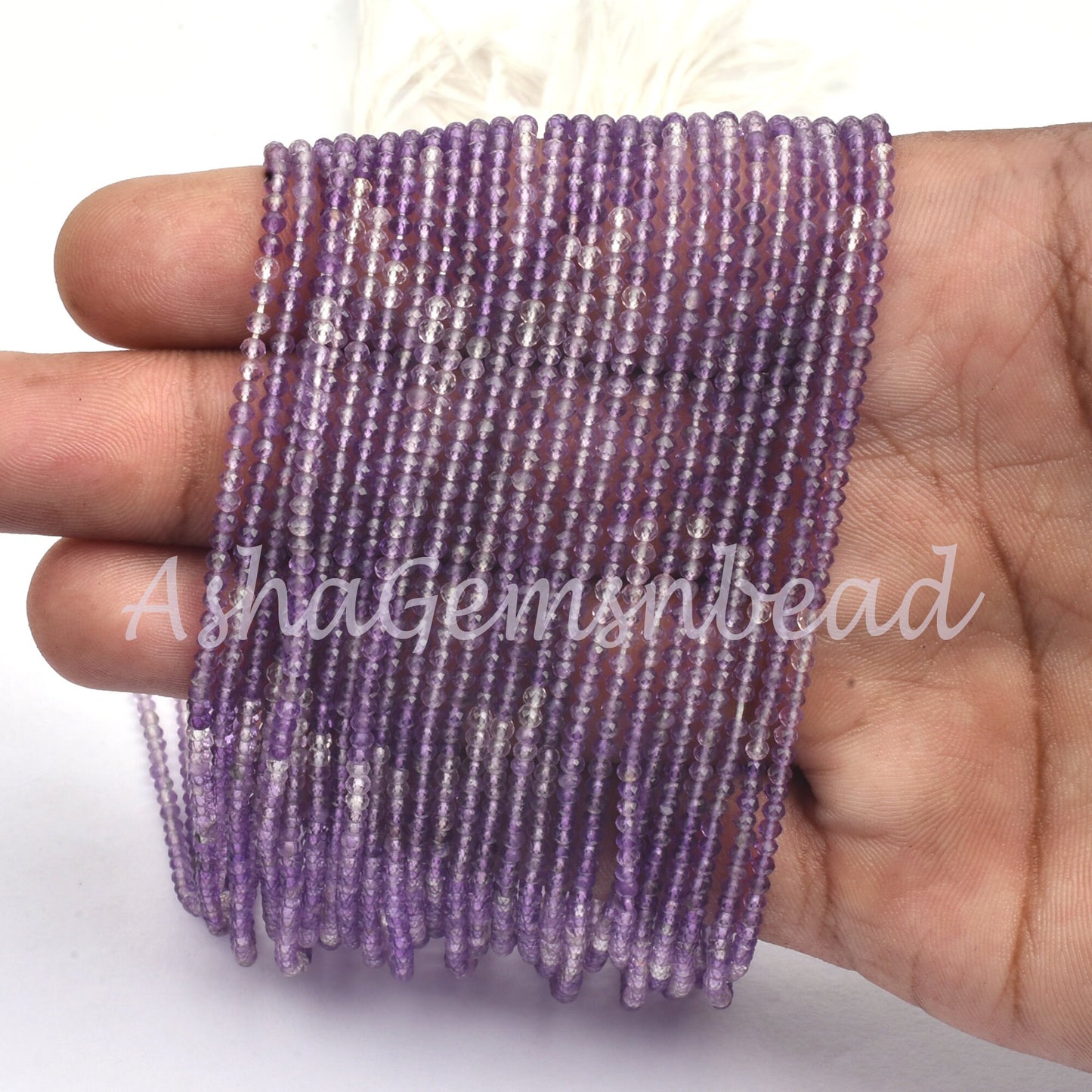 Beautiful African Amethyst Faceted Rondelle Shape Beads,13" Strand,2.5 mm, Natural Purple Amethyst Machine Cut Beads, Amethyst Shaded Beads