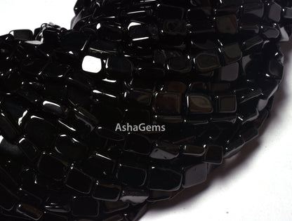 13" Strand Natural Black Spinal Smooth Uneven Rectangle Shape Gemstone Beads,Spinal Handmade Beads,Black spinal Gemstone Jewelry Making SALE