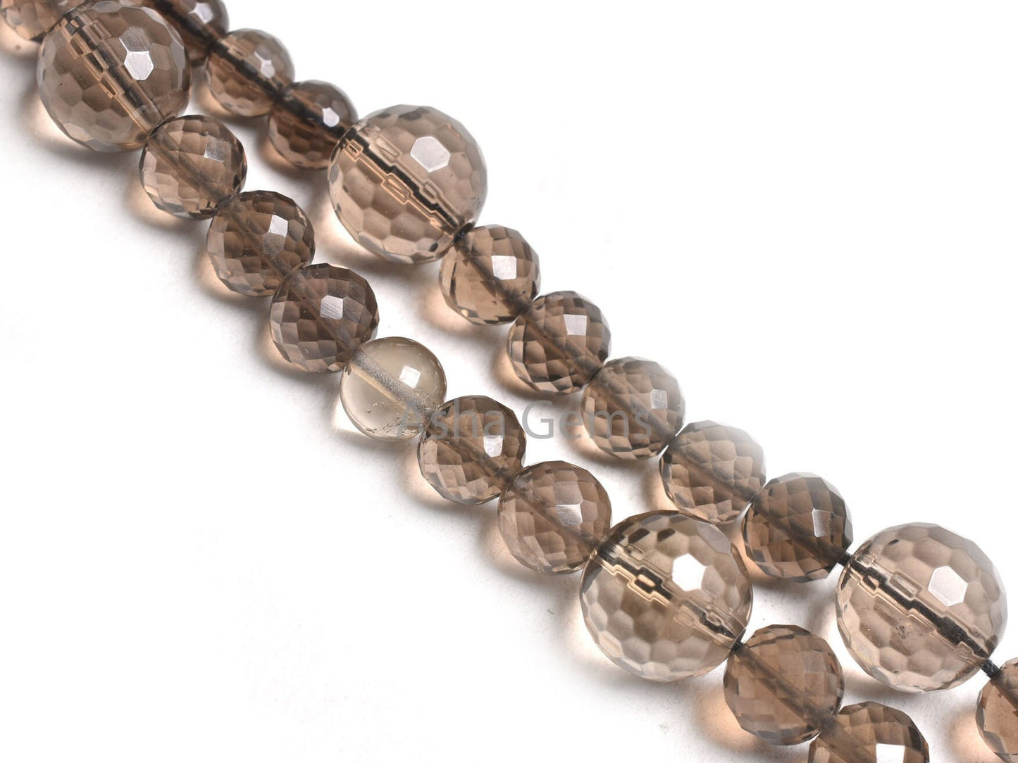 Beautiful Smoky Quartz Micro Faceted Round Gemstone Beads,14"Strand AAA Smoky Beads, Natural Smoky Machine Cut Round Shape Bead Jewelry SALE