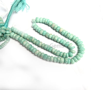 Beautiful Amazonite Smooth Rondelle Shape Gemstone Loose Beads,8/16" Natural Blue Amazonite Plain Handmade amazonite Bead Jewelry Craft SALE (AG 12344)