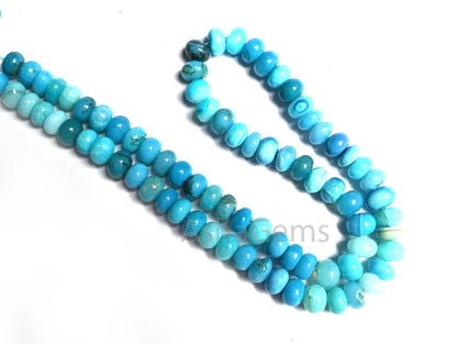 Fine Quality Blue Opal Smooth Rondelle Shape Gemstone Beads,8mm Shaded Blue Opal Plain Handmade Opal Bead Jewelry Making Necklace Craft SALE