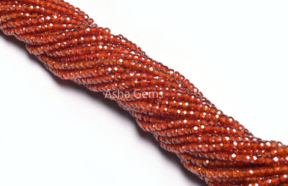 3 mm Beautiful Orange Zircon Micro Cut Rondelle Gemstone Bead,12.5" Wine Orange Cubic Zirconia Machine Cut Beads Jewelry Necklace Craft SALE