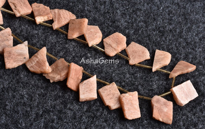 Rare Pink Amazonite Uneven Shape Slice Beads, Natural Pink amazonite Rough Beads Healing Crystal Raw Mineral Nugget Beads For Boho Jewelry