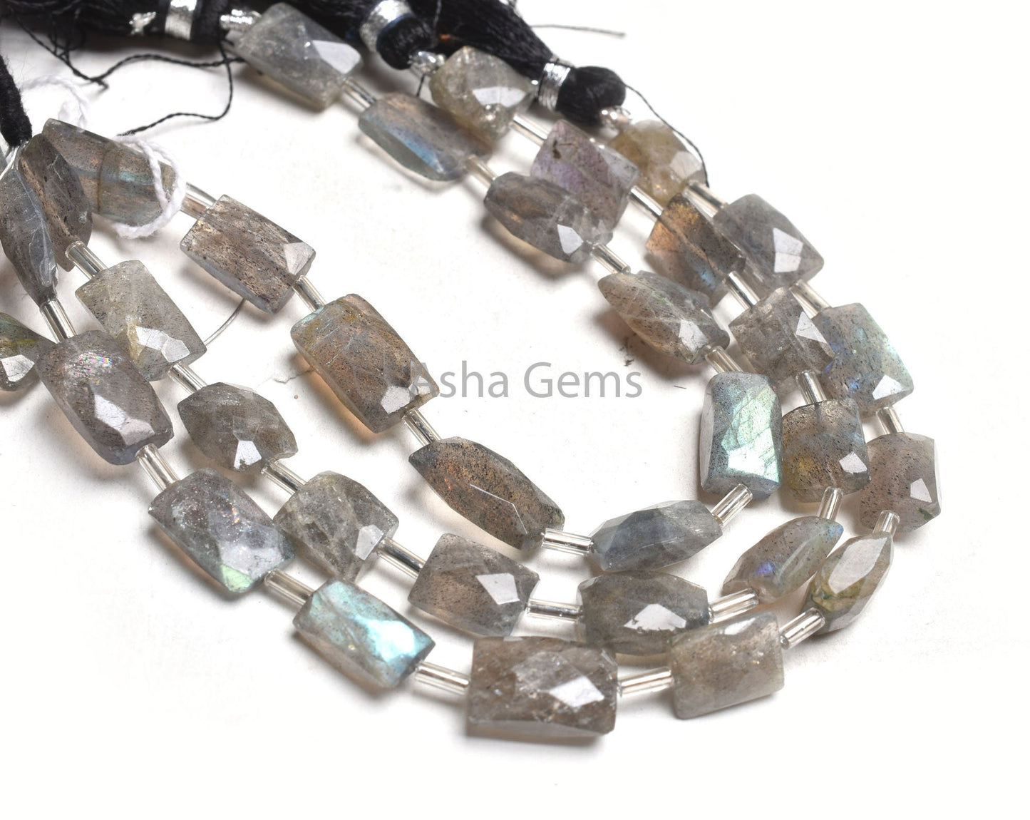 Natural Fire Labradorite Faceted Rectangle Gemstone Beads Flashy Labradorite Fancy Chicklet Shape Briolette Straight Drill Bead Jewelry SALE