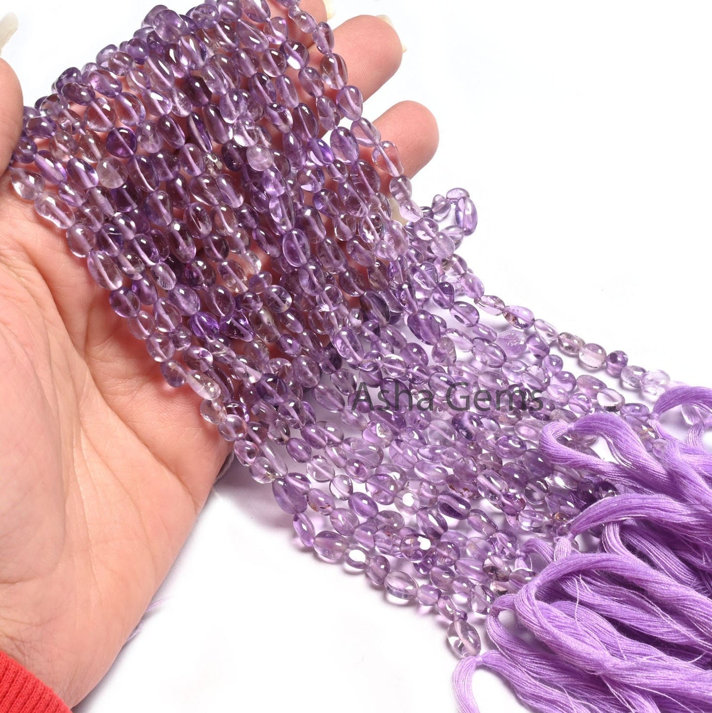 AAA Quality Pink Amethyst Tiny Nugget Gemstone Loose Bead,12" Strand Pink Amethyst Handmade Uneven Tumble Straight Drill Beads Jewelry Craft (AG 22280)