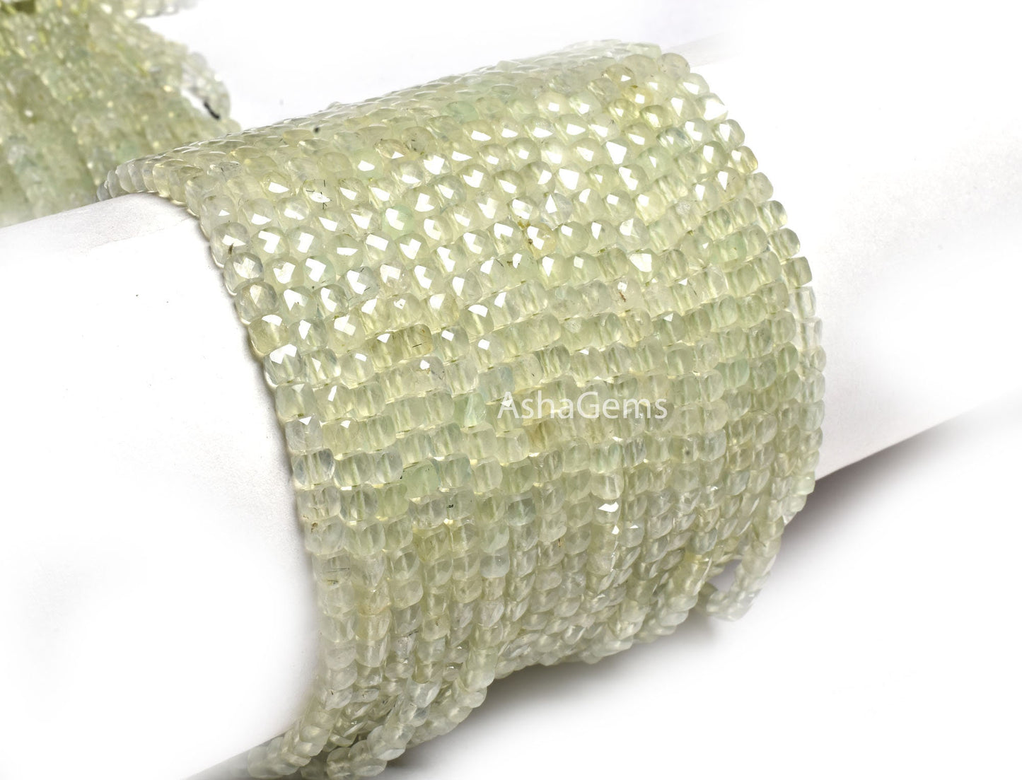 Beautiful Prehnite Faceted 3D Cube Box Beads,13" Strand,4mm, Beautiful Green Prehnite Box Shape Beads,Prehnite Loose Bead Jewelry Craft SALE