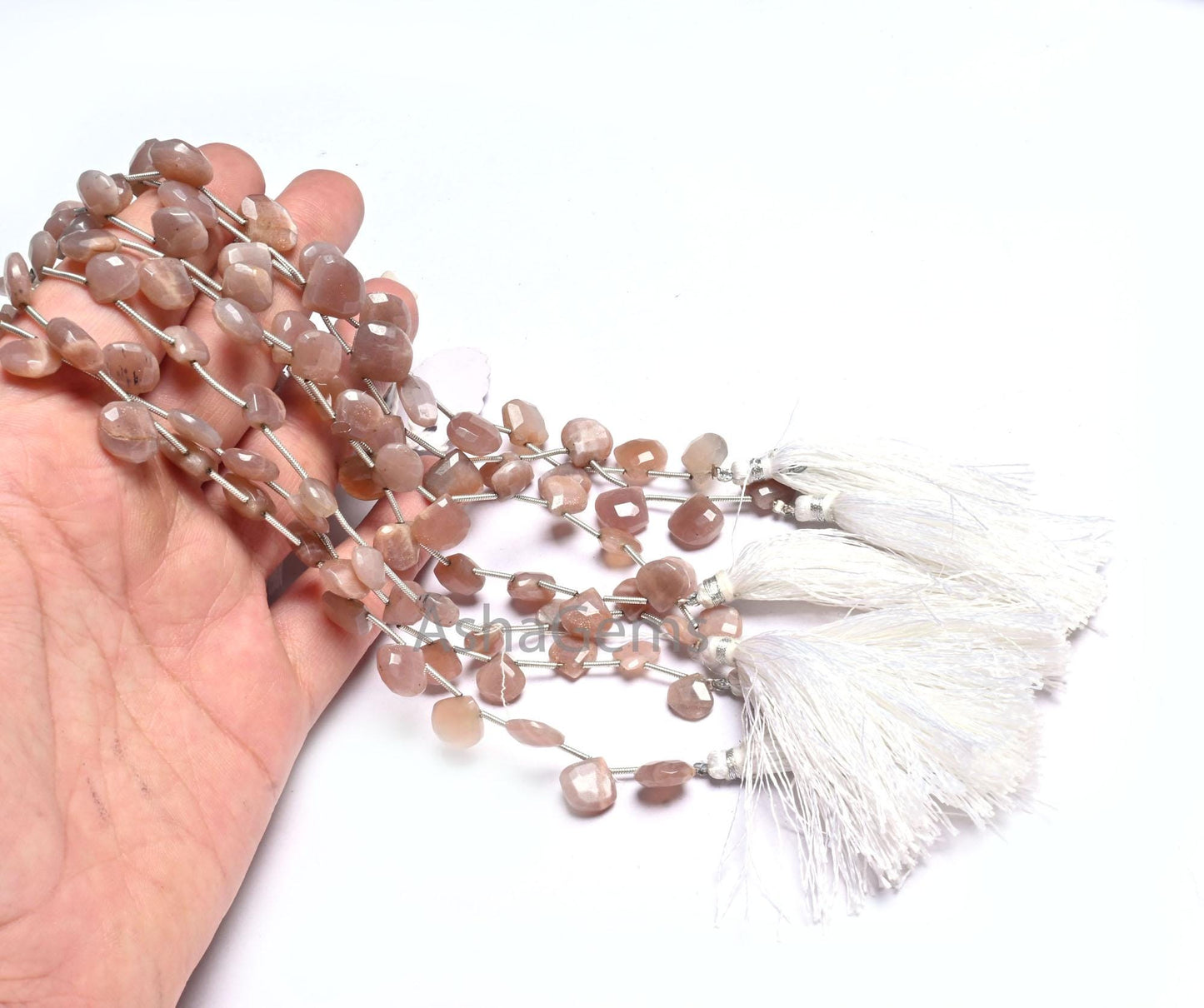 Beautiful Chocolate Moonstone Faceted Heart Shape Gemstone Loose Beads, Natural Moonstone Heart Briolette Brown Moonstone Bead Jewelry Craft (AG 18602 )