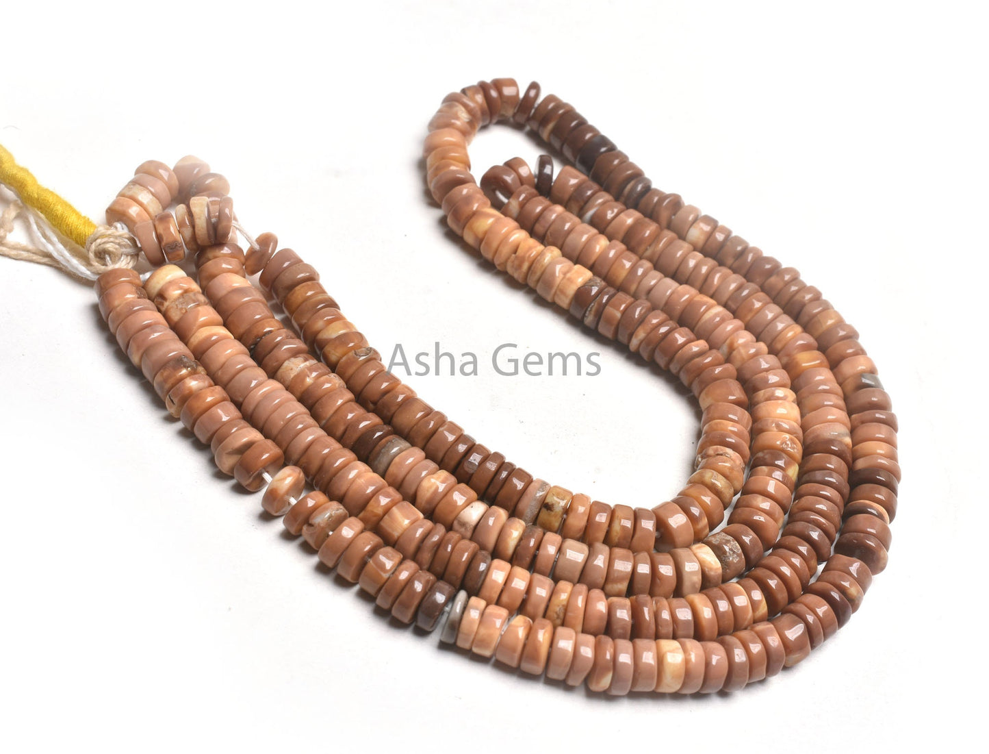 8 mm Beautiful Shaded Brown Opal Smooth Tyre Shape Beads, Chocolate color Opal Handmade Plain Flat Tyre Gemstone Opal Beads Necklace Jewelry