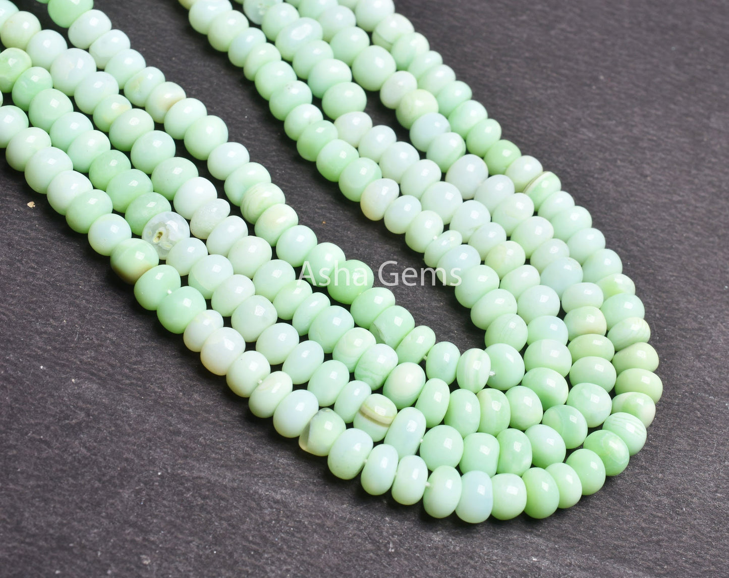 Amazing Parrot Green Opal Smooth Gemstone Beads, Pistachio Green Opal Plain Handmade Uneven Rondelle Bead Pastel Opal Beads For Jewelry SALE