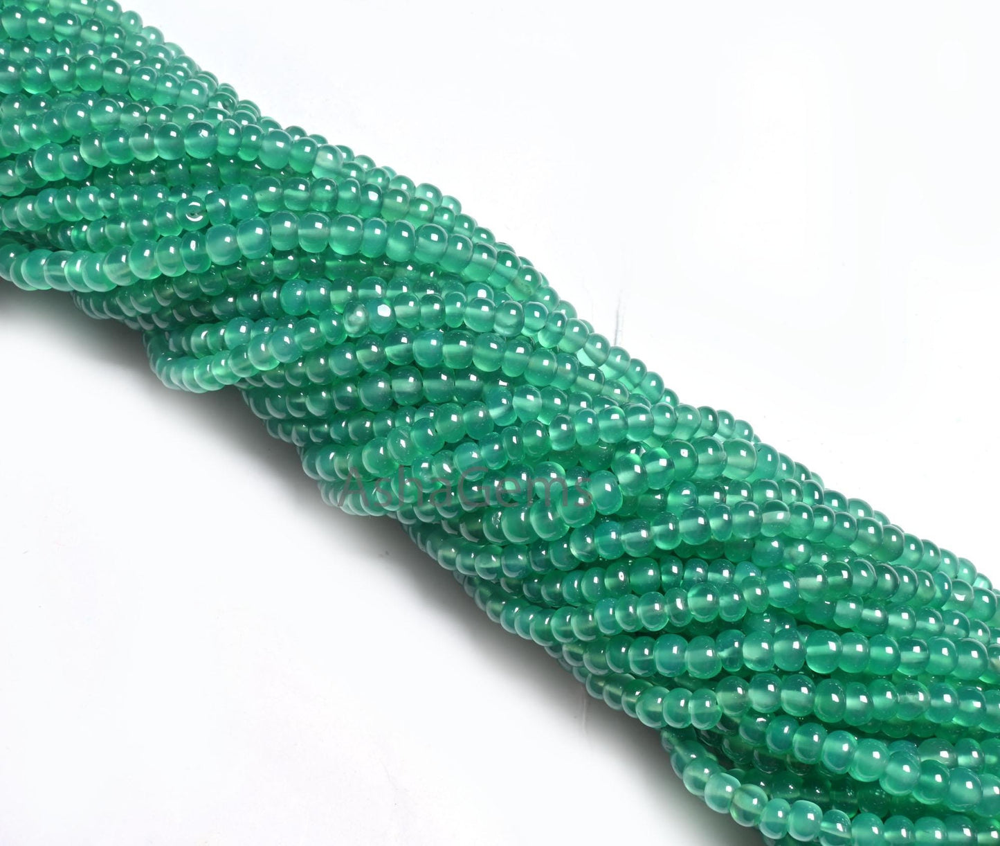 Fine Quality Green Onyx Smooth Rondelle Gemstone Beads, Onyx Beads, Beautiful Green Onyx Plain Roundelle Shape Handmade Beads Jewelry making (AG 12287)