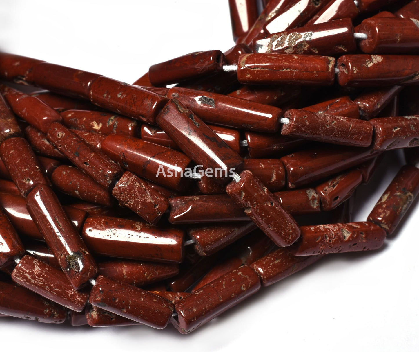 Natural Red Jasper Pipe Shape Gemstone Beads Beautiful Red Jasper Smooth Handmade Tube Shape Briolette Beads For Jewelry Making Crafts SALE