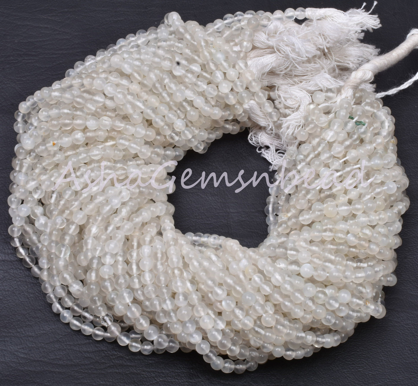 13"Strand Natural White Moonstone Smooth Round Gemstone Beads,4,4.5 mm AAA Quality Milky Moonstone Round Ball Beads Jewelry Making Moonstone