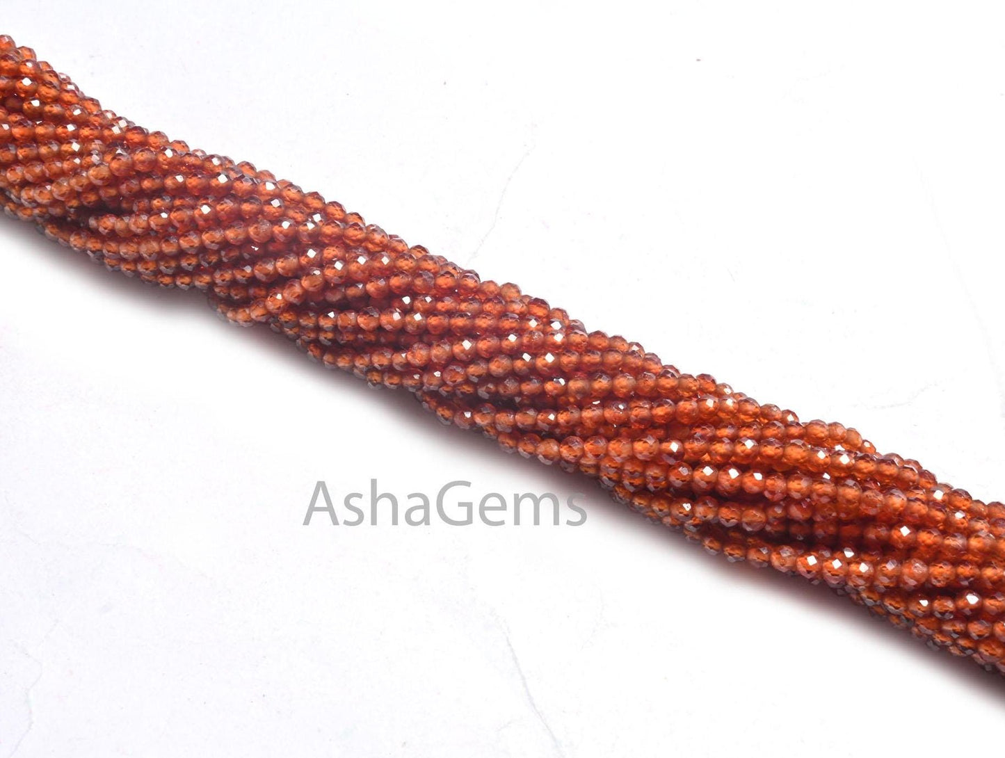 2.4mm Natural Brown Hessonite Garnet Faceted Rondelle Shape Gemstone beads Authentic Hessonite, Brown Garnet Micro Faceted tiny Bead Jewelry