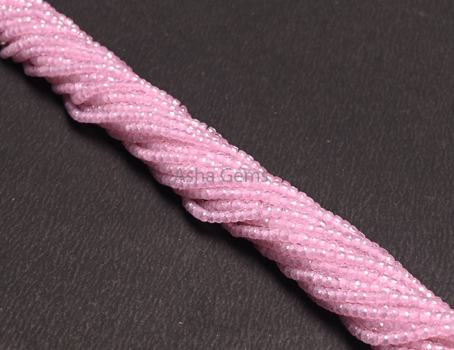 3 mm AAA Quality Pink Zircon Micro Faceted Rondelle Beads, Pink Zircon Machine Cut Beads,12.5" Fine Zircon Machine Cut Beads Jewelry Makings