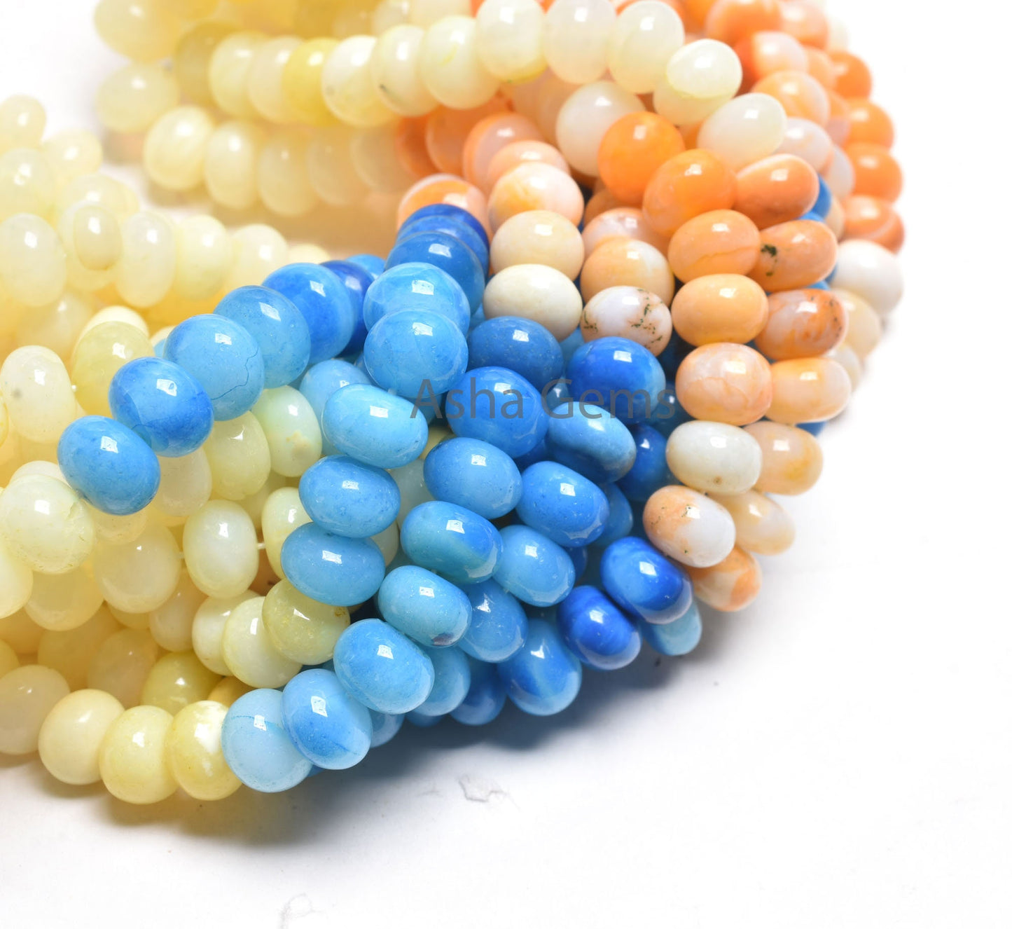 AAA Multi Color Shaded Opal Smooth Rondelle Beads, Rainbow Opal Beads, Disco Opal Plain Handmade Gemstone Loose Bead Jewelry Handicraft SALE
