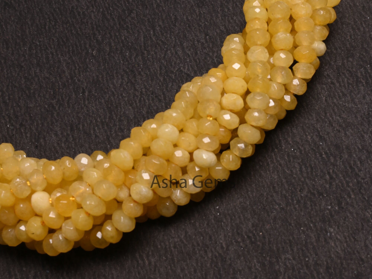 Beautiful Yellow Jade Quartz faceted Rondelle Shape Beads,4.5 mm Fine Jade Quartz machine cut Gemstone Loose Beads Jewelry Making Craft SALE