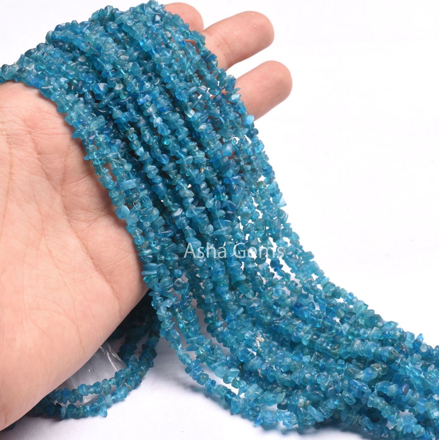 Neon Blue Apatite Uncut Chip Beads,34"Strand Natural Apatite beads, Neon Apatite Smooth Raw Rough Tiny Uneven Gemstone Beads Jewelry Makings