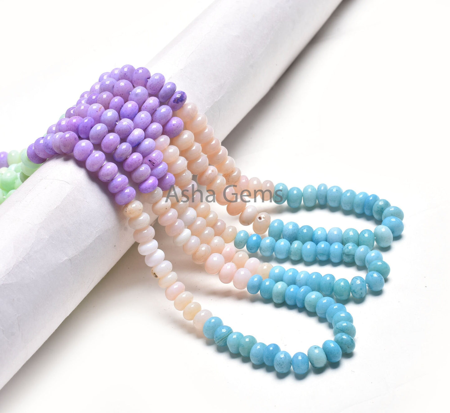 Beautiful Multi Color Opal Gemstone Beads, Shaded Blue Pink Green Blue Lavender Opal Smooth Rondelle Bead Multi Disco Rainbow Opal Bead SALE