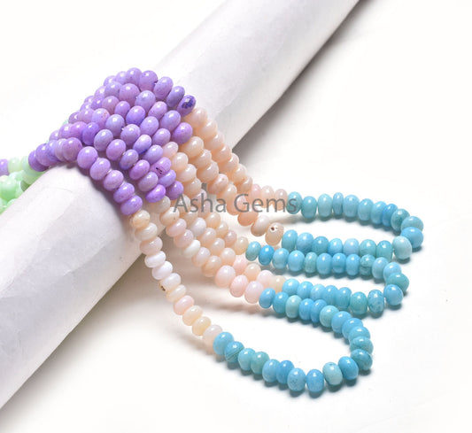 Beautiful Multi Color Opal Gemstone Beads, Shaded Blue Pink Green Blue Lavender Opal Smooth Rondelle Bead Multi Disco Rainbow Opal Bead SALE