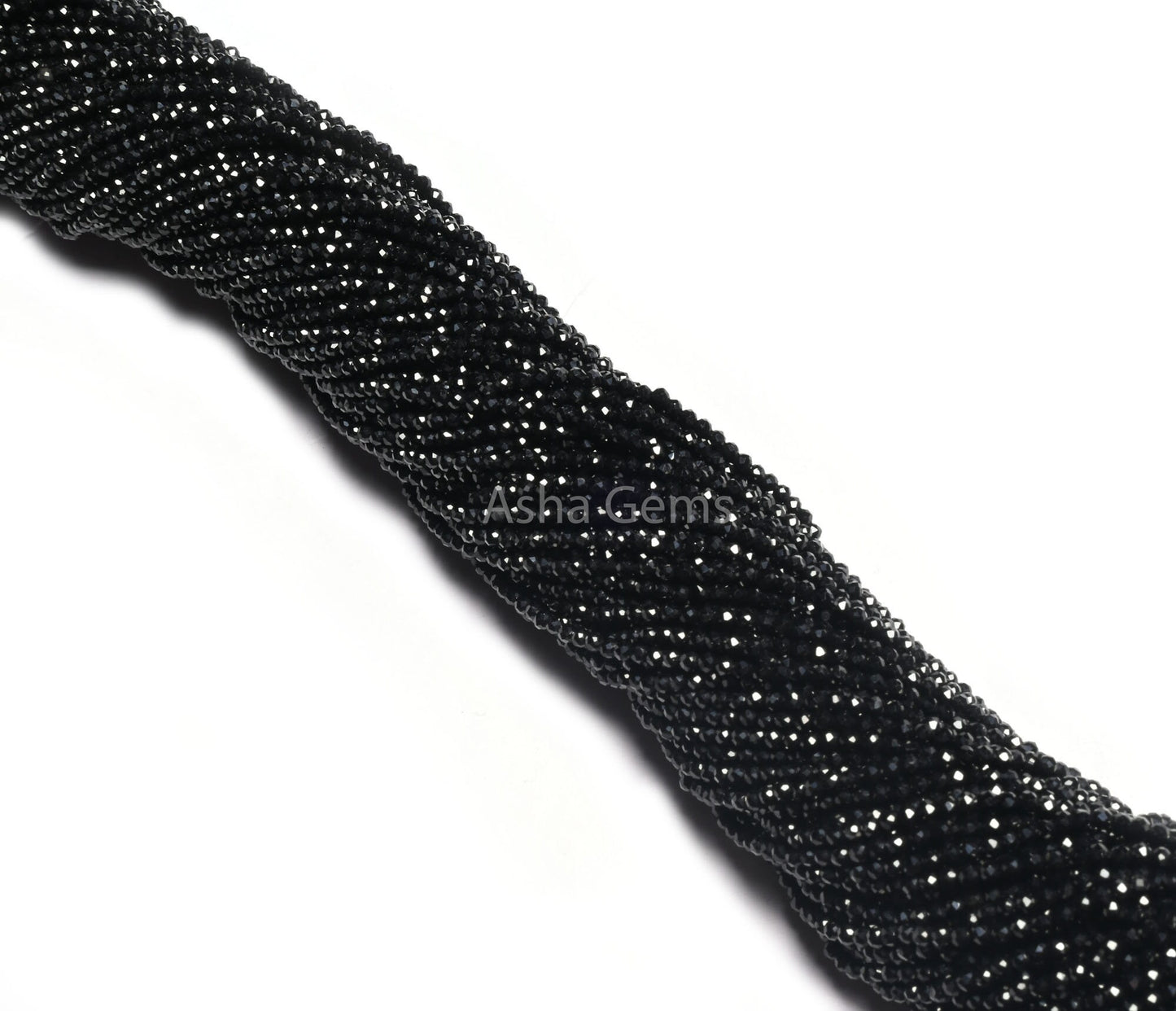 13" Beautiful Natural Black Spinel Micro Cut Rondelle Faceted Gemstone Beads 2 mm AAA Quality Faceted Beads Jewelry Making Spinel Bead Tiny (AG 15172 c)