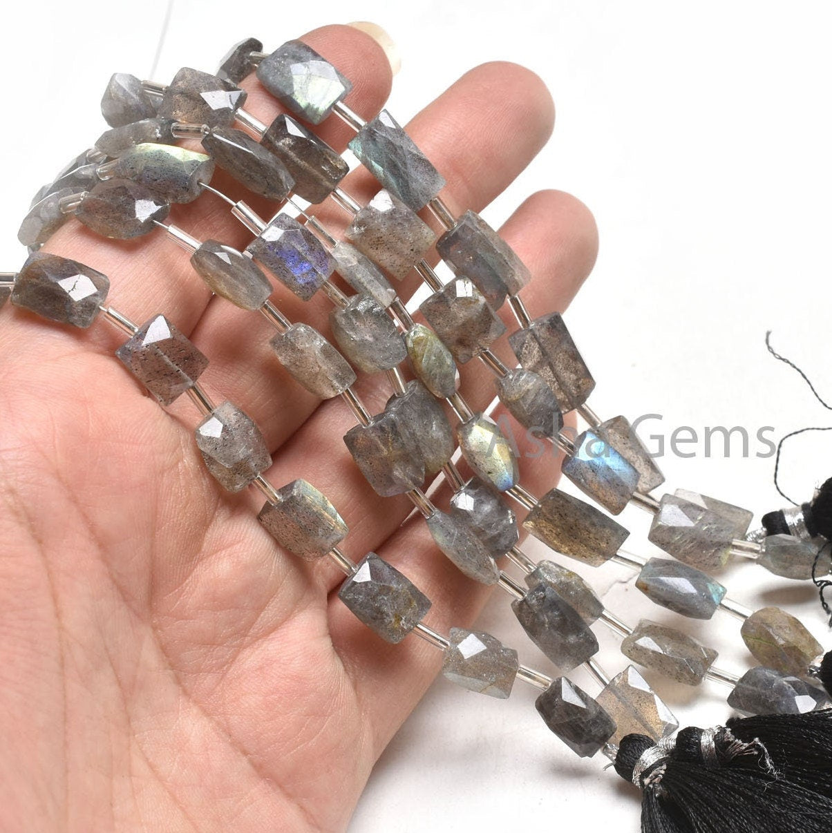 Natural Fire Labradorite Faceted Rectangle Gemstone Beads Flashy Labradorite Fancy Chicklet Shape Briolette Straight Drill Bead Jewelry SALE