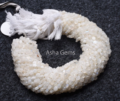 5 mm Rainbow Moonstone Smooth Flat Coin Gemstone Beads,13" Flashy White rainbow Uneven Shape Coin Handmade Gemstone Bead Jewelry Making SALE
