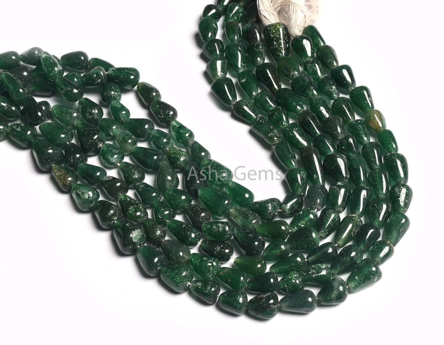 13" Strand Green Mica Margaj Smooth Drop Shape Straight Drill Beads, Natural Mica Plain Handmade Teardrop Gemstone Beads Jewelry Craft SALE