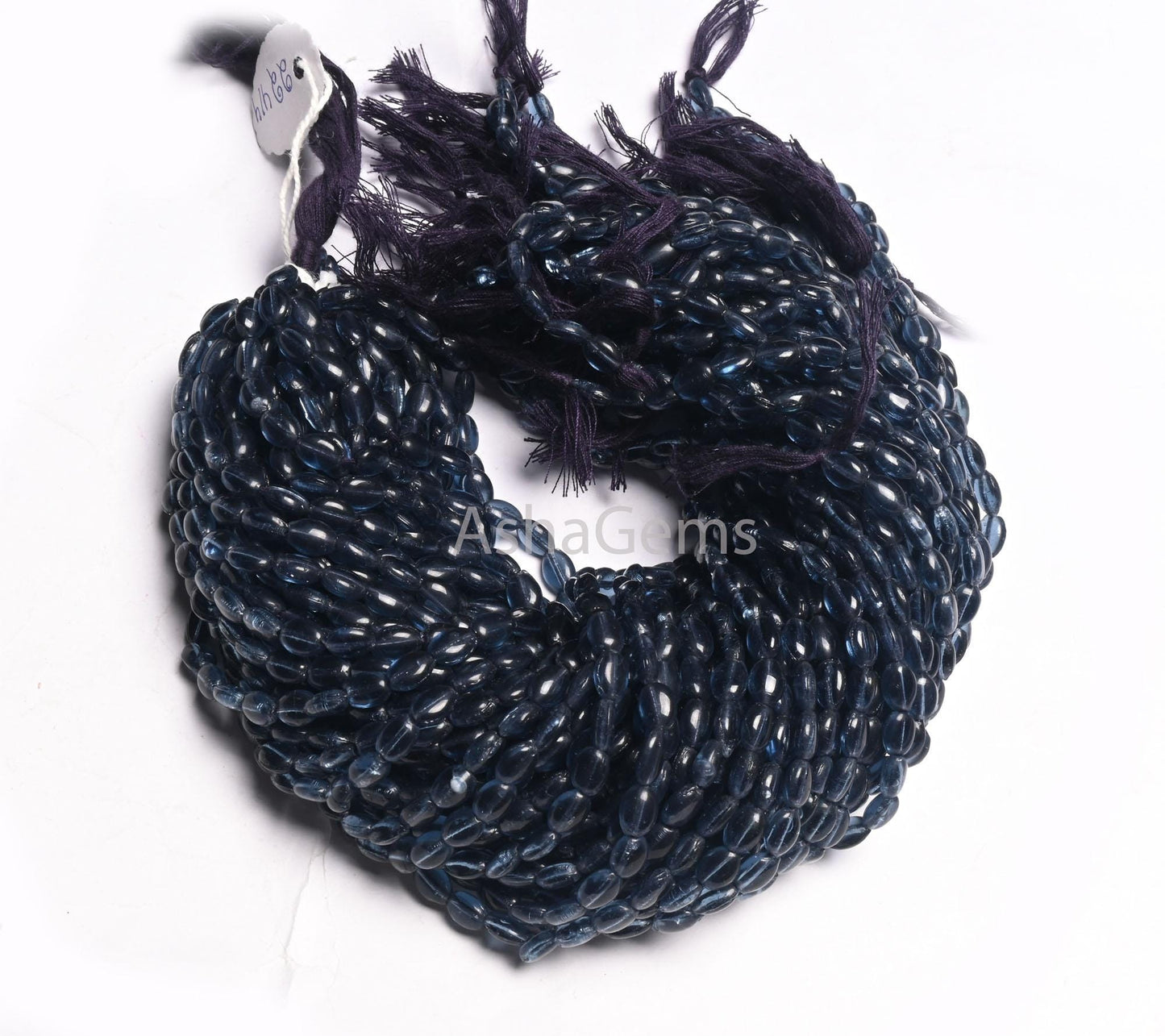 5.5-8 mm Beautiful Blue Iolite Color Hydro Smooth Oval Shape Handmade Beads, Navy Blue Hydro Plain Oval Loose Bead Jewelry Making Craft SALE