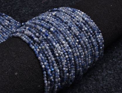 Beautiful dumortierite Micro Cut Beads,3 mm  Shaded Blue dumortierite Faceted Machine Cut Gemstone Beads dumortierite Jewelry Making Crafts