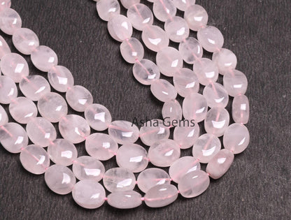 13" Natural Rose Quartz Smooth Oval Shape Gemstone Loose Beads,8-10 mm Pink rose Quartz Plain Oval handmade Beads Jewelry making Crafts SALE