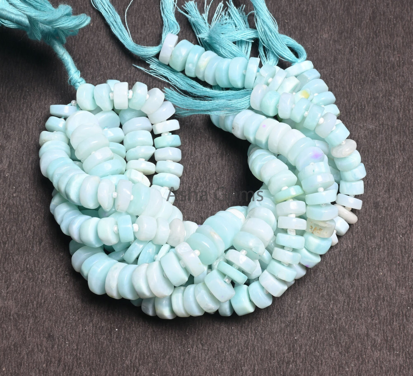 AAA Quality Peru Blue Opal Flat Tyre Shape smooth Gemstone Loose Beads, Sky Blue Opal Wheel Handmade Bead, Opal Bead Jewelry Handicraft SALE