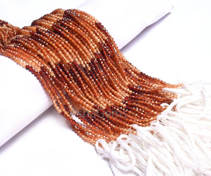 AAA Quality Natural Hessonite Garnet Micro Cut Rondelle Beads,3 mm Shaded Brown Hessonite Machine Cut garnet Faceted Bead Jewelry Craft SALE