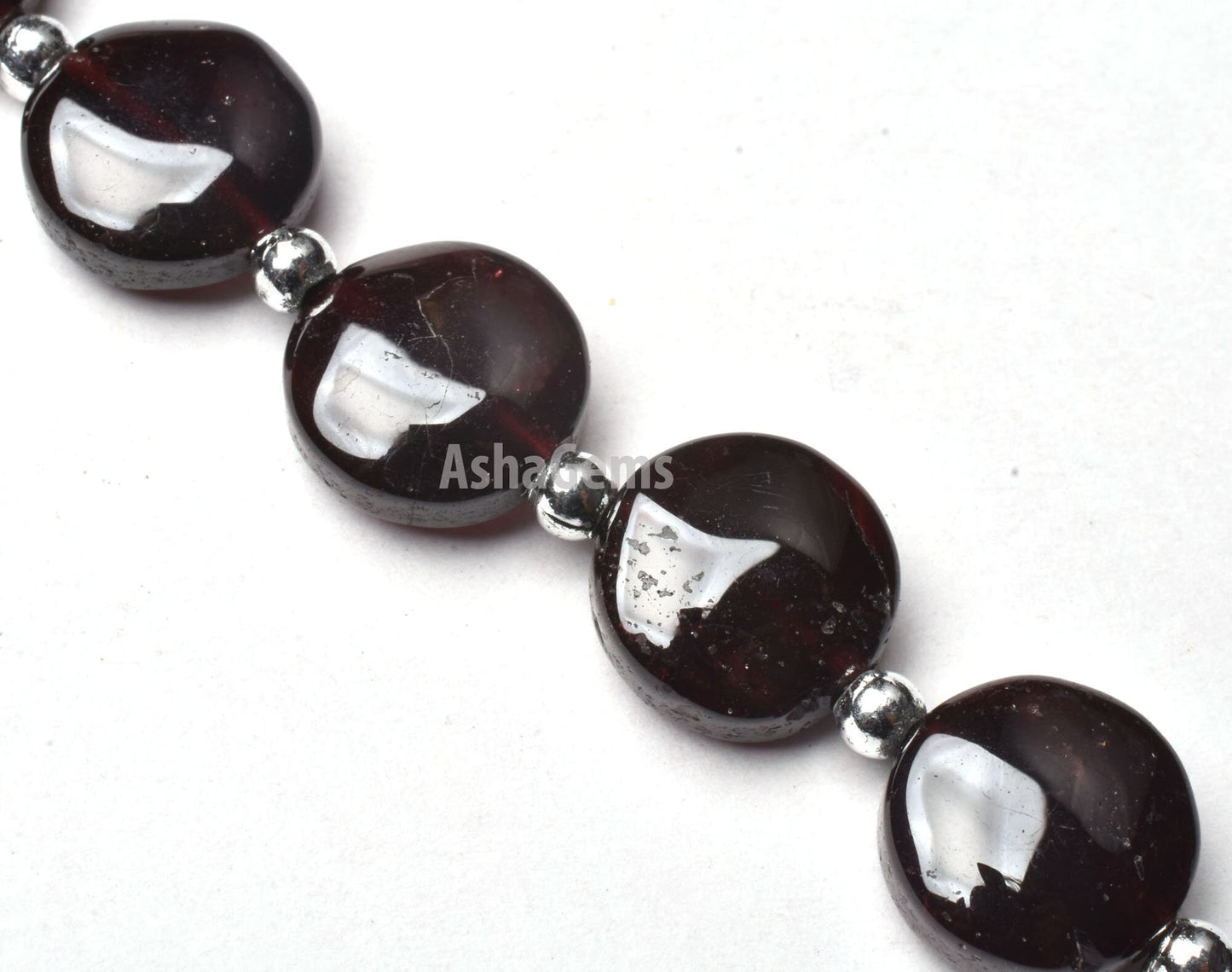 8"Strand Natural Red Garnet Coin Shape Beads,9.50- 11 mm Garnet Smooth Coin Beads, Loose Gemstone Beads Handmade Garnet Beads For Jewelry