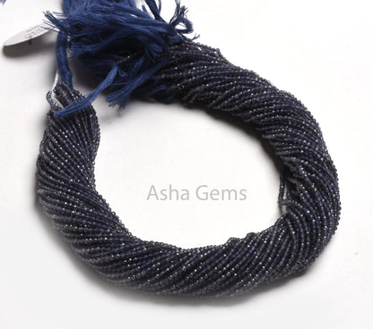 Sale 13" Strand Beautiful Natural Blue Iolite Micro Cut Beads,2.2 mm AAA Quality Iolite Faceted Machine Cut Rondelle Gemstone Bead Jewelry